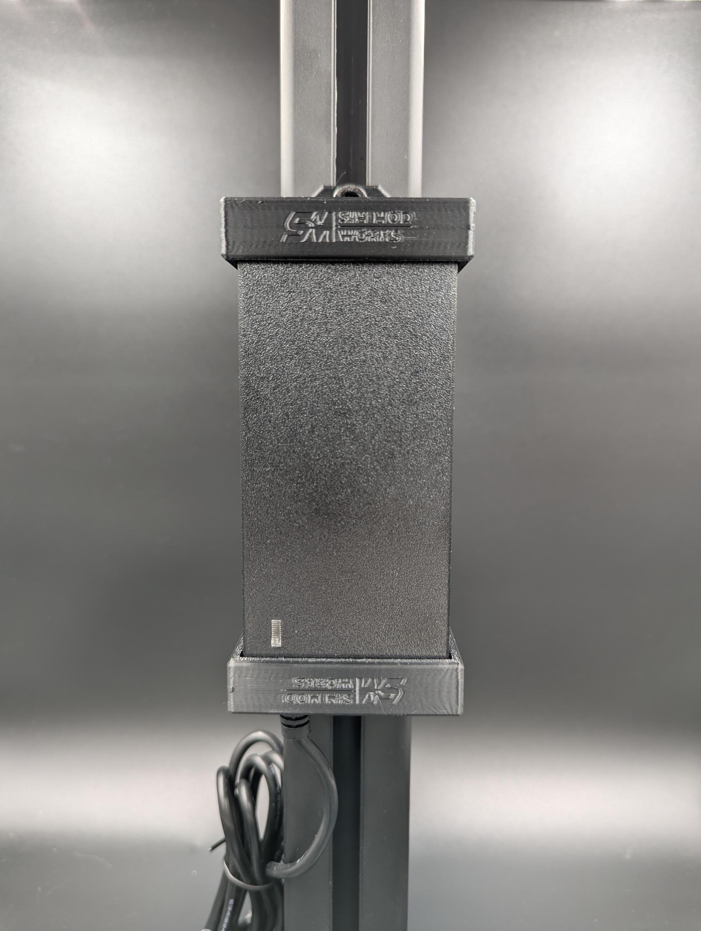 Support Bloc Alimentation (PSU) pour Pédalier Haptique SIMNET. Fixation Profilé Aluminium 4040 / 4080