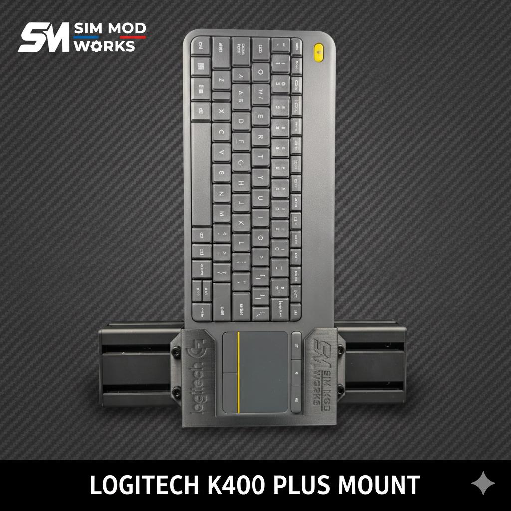 Support Clavier Logitech K400 Plus pour Sim Racing - Fixation Châssis Profilé Aluminium 4040 / 4080