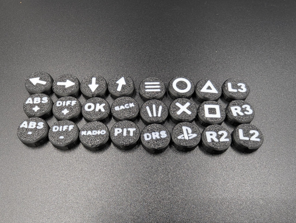 Kits de Capuchons de Boutons Personnalisés (Covers) pour Volants Fanatec - set de logos au Choix -  Sim Racing