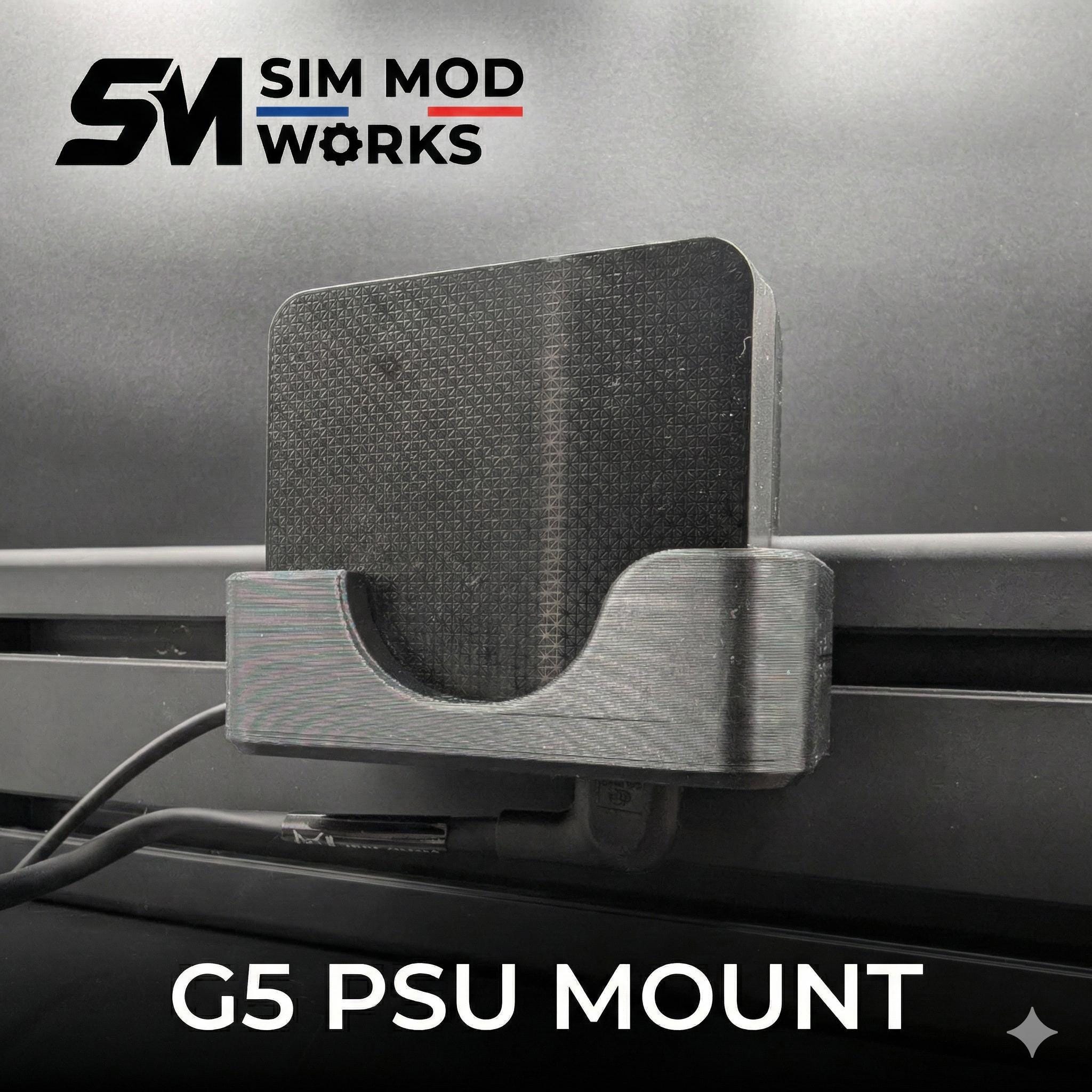 Support d'Alimentation Individuel Samsung Odyssey G5 - Gestion Câbles Sim Racing - Fixation Profilé Aluminium 4040/4080