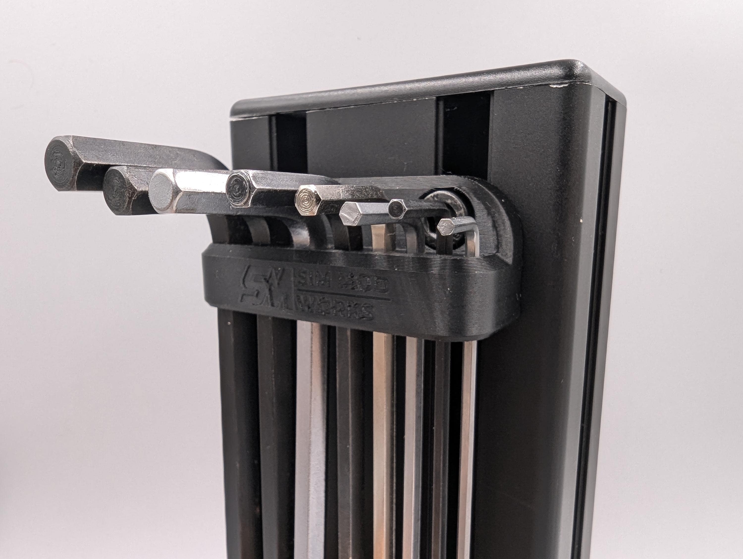 Support de Clés Allen pour Châssis Sim Racing | Rangement Outils Profilé Aluminium 4040/4080 | Organiseur Clés Hexagonales 2 à 8mm