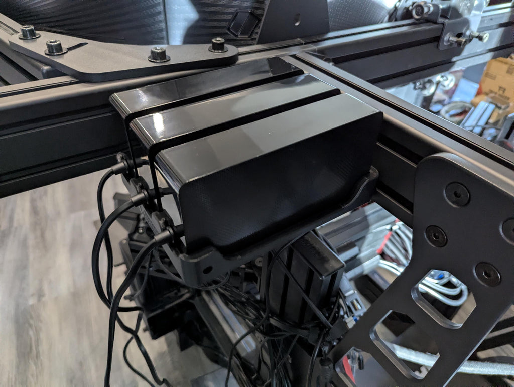 Triple PSU Support for Samsung Neo Odyssey G7 (x3 Blocks) for Sim Racing Cockpit - 4040/4080 Aluminum Profile Mounting