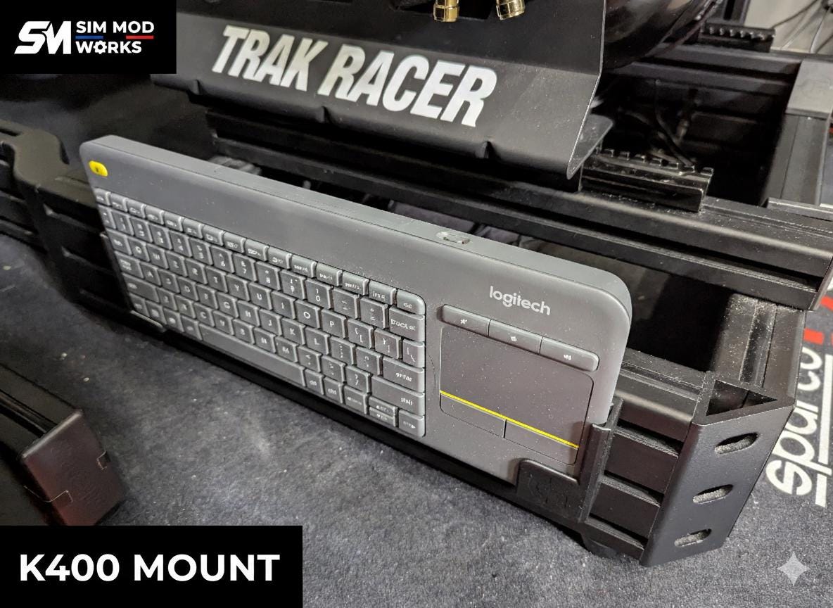 Support Clavier Logitech K400 / K400 Plus pour Sim Racing - Fixation Profilé Aluminium 4040 / 4080 / 8040