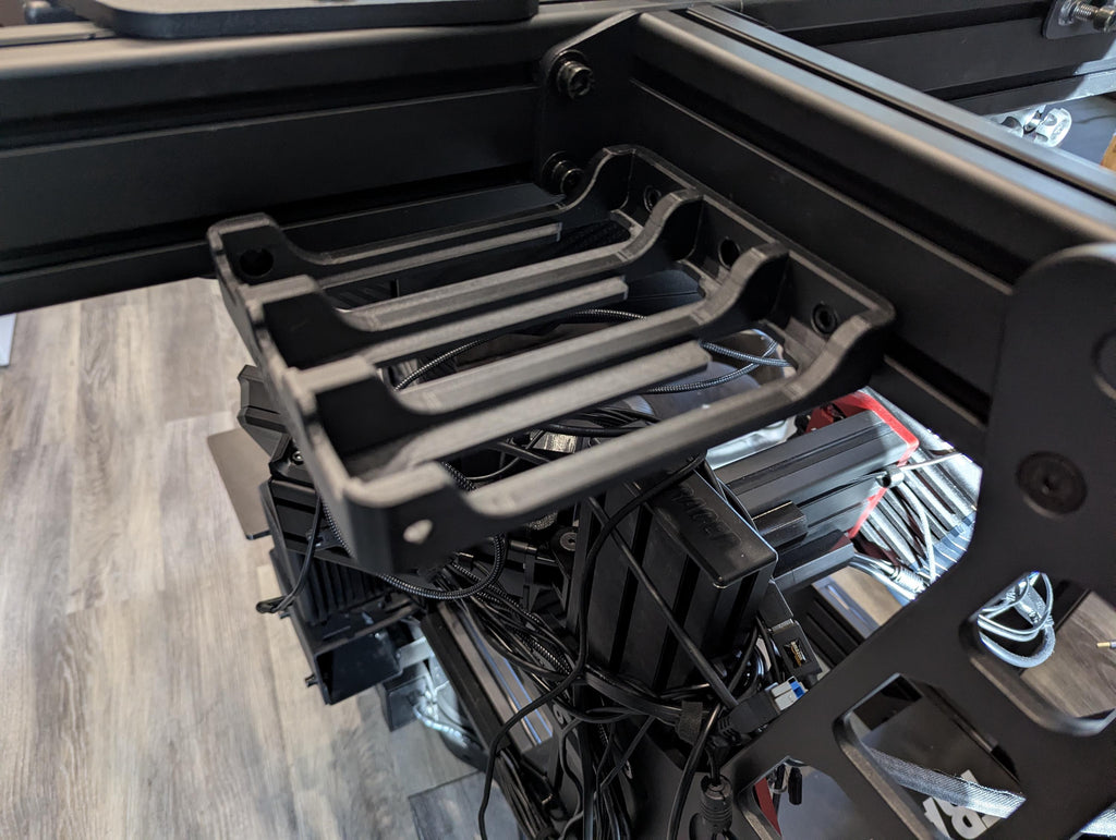 Triple PSU Support for Samsung Neo Odyssey G7 (x3 Blocks) for Sim Racing Cockpit - 4040/4080 Aluminum Profile Mounting