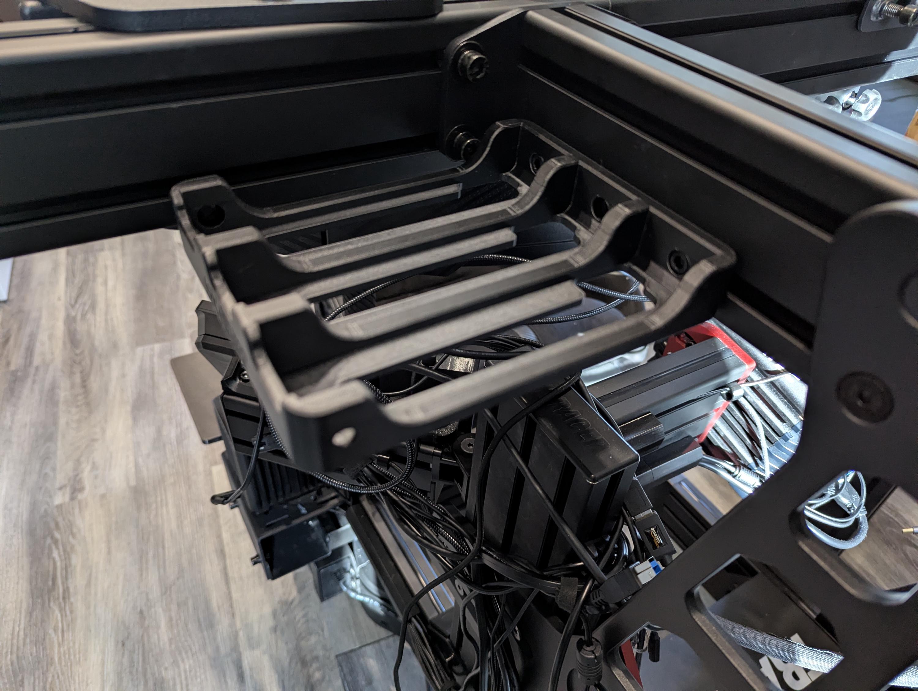 Triple PSU Support for Samsung Neo Odyssey G7 (x3 Blocks) for Sim Racing Cockpit - 4040/4080 Aluminum Profile Mounting