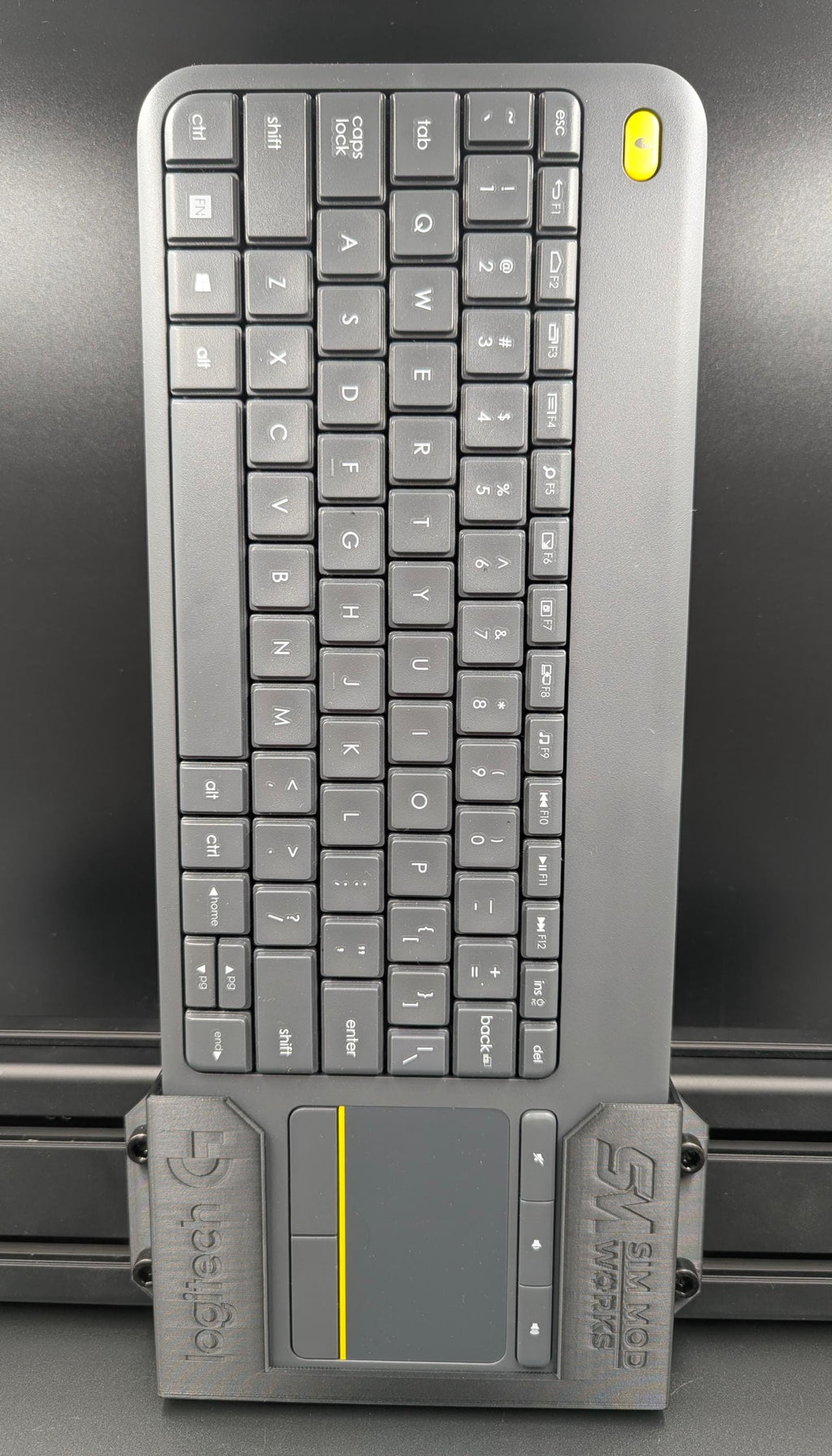 Support Clavier Logitech K400 Plus pour Sim Racing - Fixation Châssis Profilé Aluminium 4040 / 4080