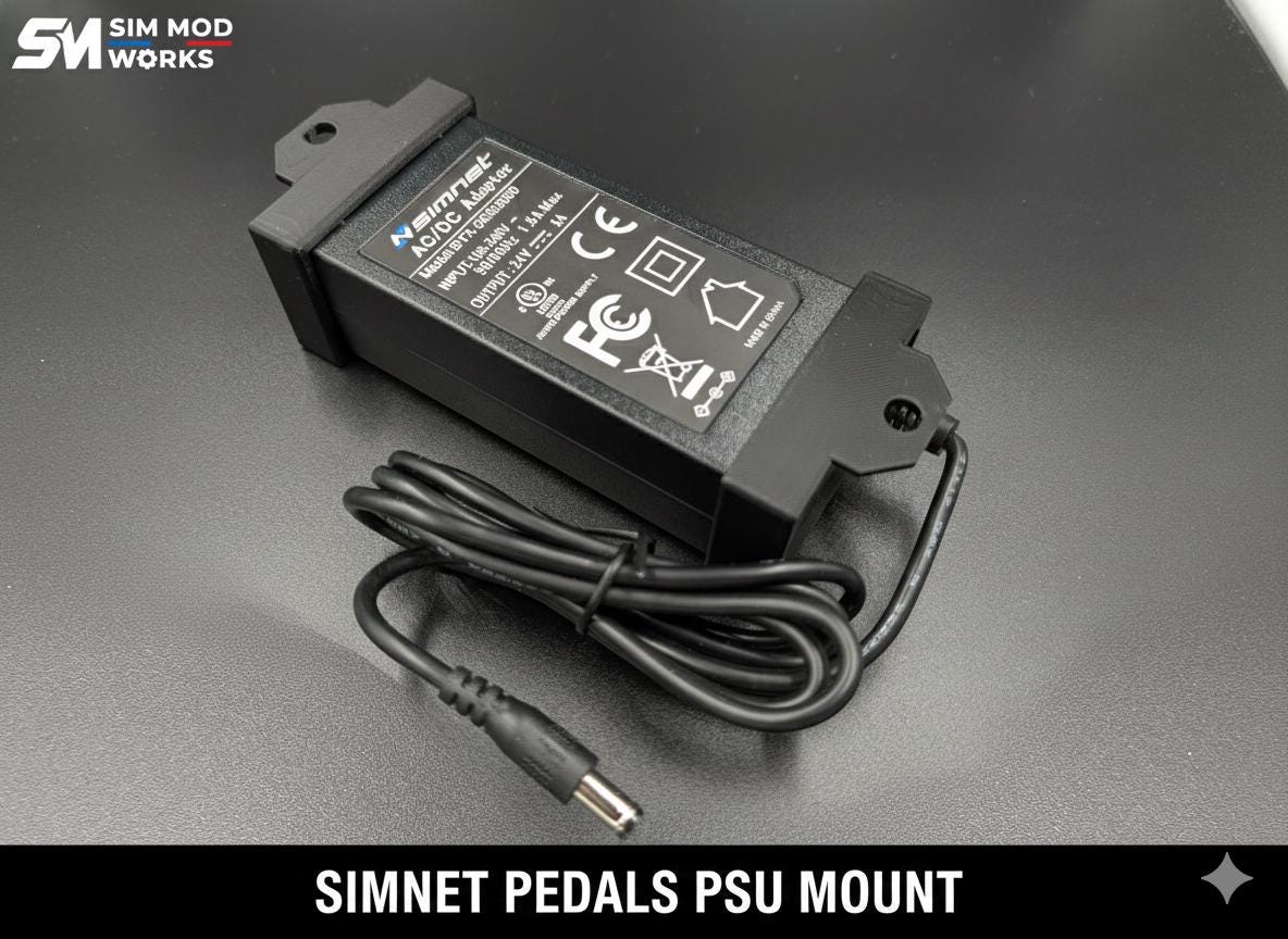 Support Bloc Alimentation (PSU) pour Pédalier Haptique SIMNET. Fixation Profilé Aluminium 4040 / 4080