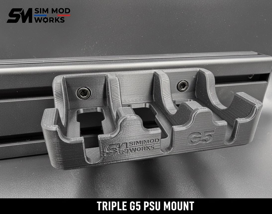 Multi Support d’Alimentation pour Samsung Odyssey G5 - Gestion Câbles Triple Screen Sim Racing - Fixation Profilé Aluminium 4040/4080