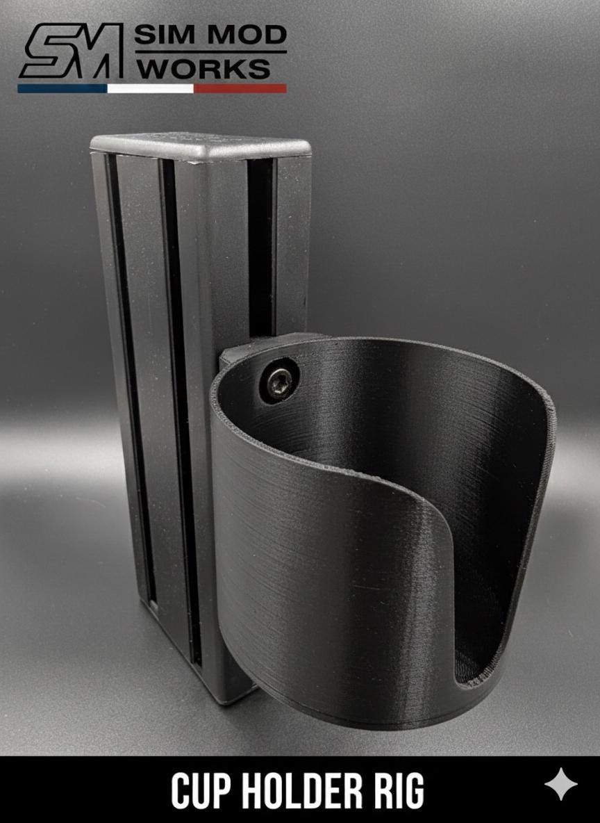Porte-Gobelet / Canette Universel pour Cockpit Sim Racing - Fixation Profilé Aluminium 4040 / 4080