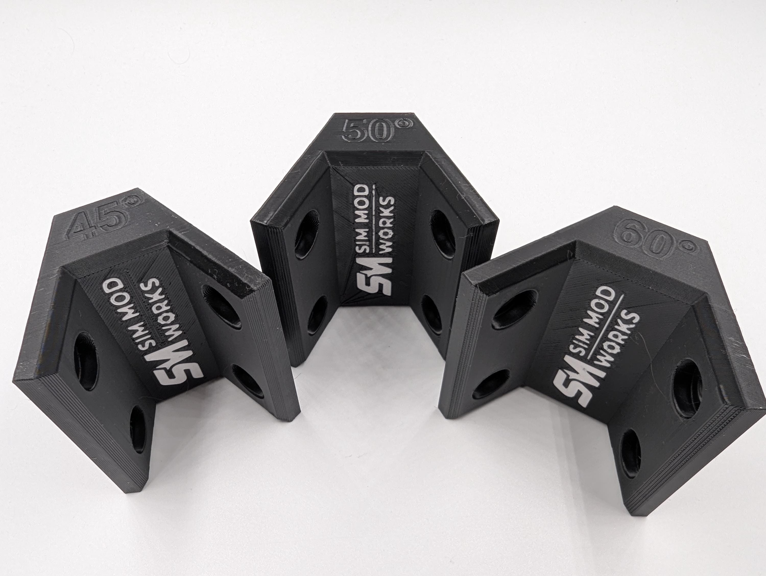 Angle Monitor Blocks pour Triple Screen Sim Racing - Verrouillage Angle Écrans - Fixation Profilé Aluminium 4080 (lot de 2)