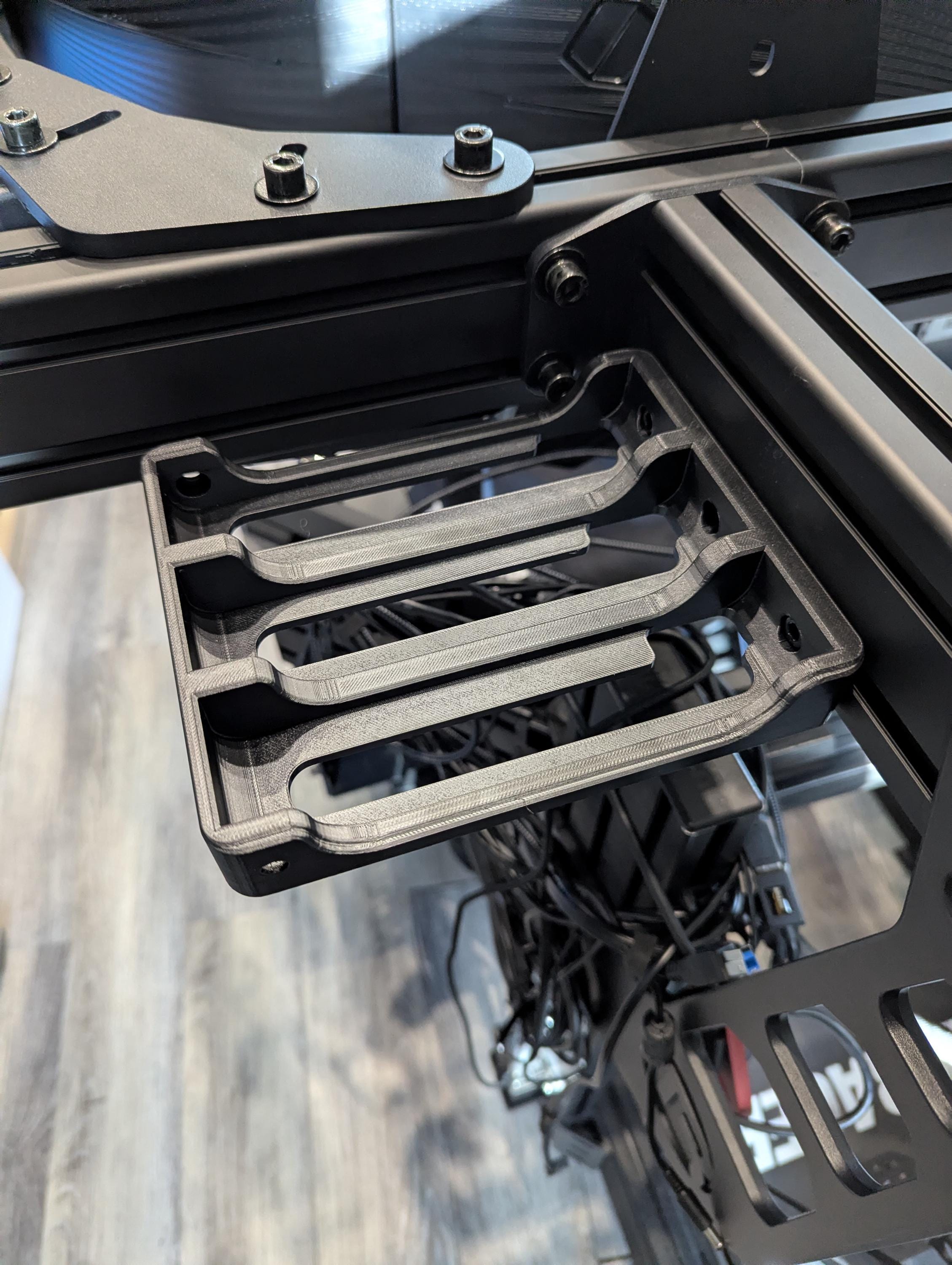 Triple PSU Support for Samsung Neo Odyssey G7 (x3 Blocks) for Sim Racing Cockpit - 4040/4080 Aluminum Profile Mounting