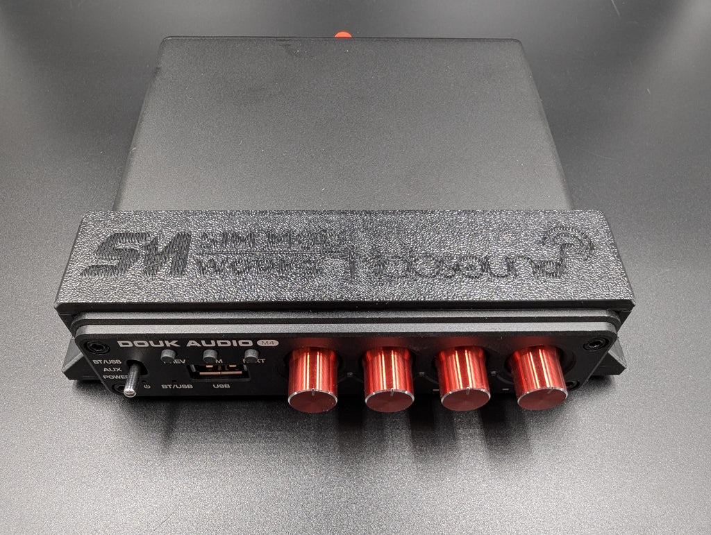 Support Amplificateur + PSU DÉDIÉ Douk Audio M4 (4 Canaux) - Fixation Profilé Alu 4040/4080