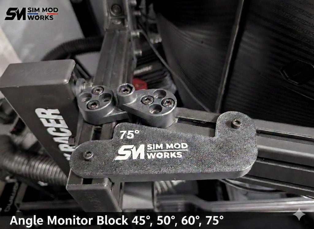 Angle Monitor Blocks for Triple Screen Sim Racing – 45/50/60/75° Lock – SimLab & Standard Profiles