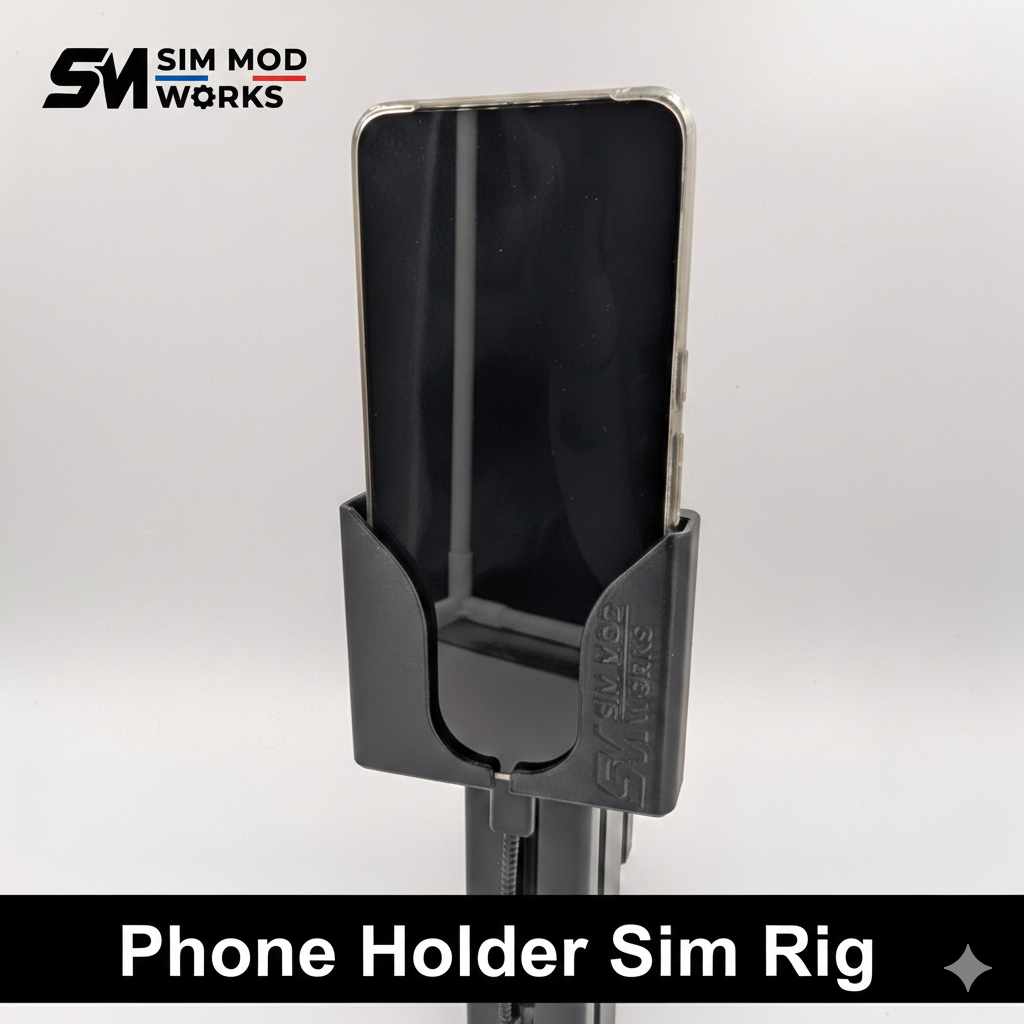 Phone Mount for Sim Racing Cockpit – Side Storage on 4040/4080 Aluminum Profile