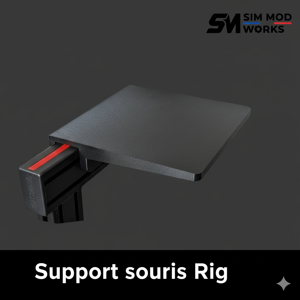 Mouse Pad Tray for Sim Racing Cockpit – 200x210mm Surface – 4040/4080 Aluminum Profile
