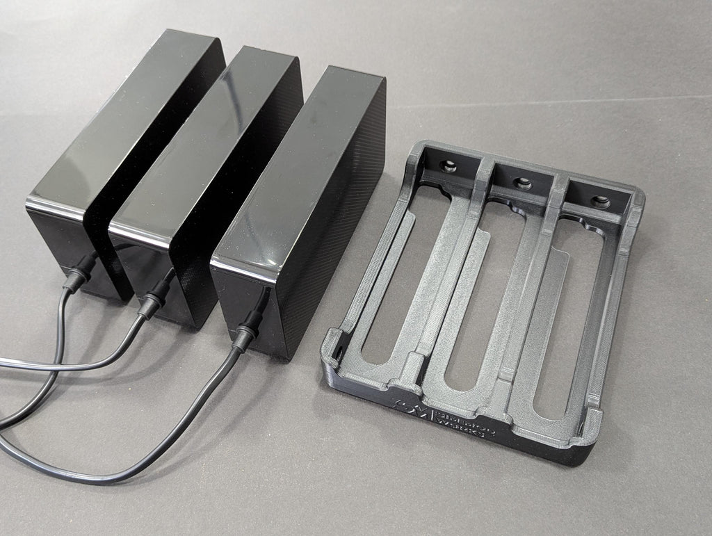 Triple PSU Support for Samsung Neo Odyssey G7 (x3 Blocks) for Sim Racing Cockpit - 4040/4080 Aluminum Profile Mounting