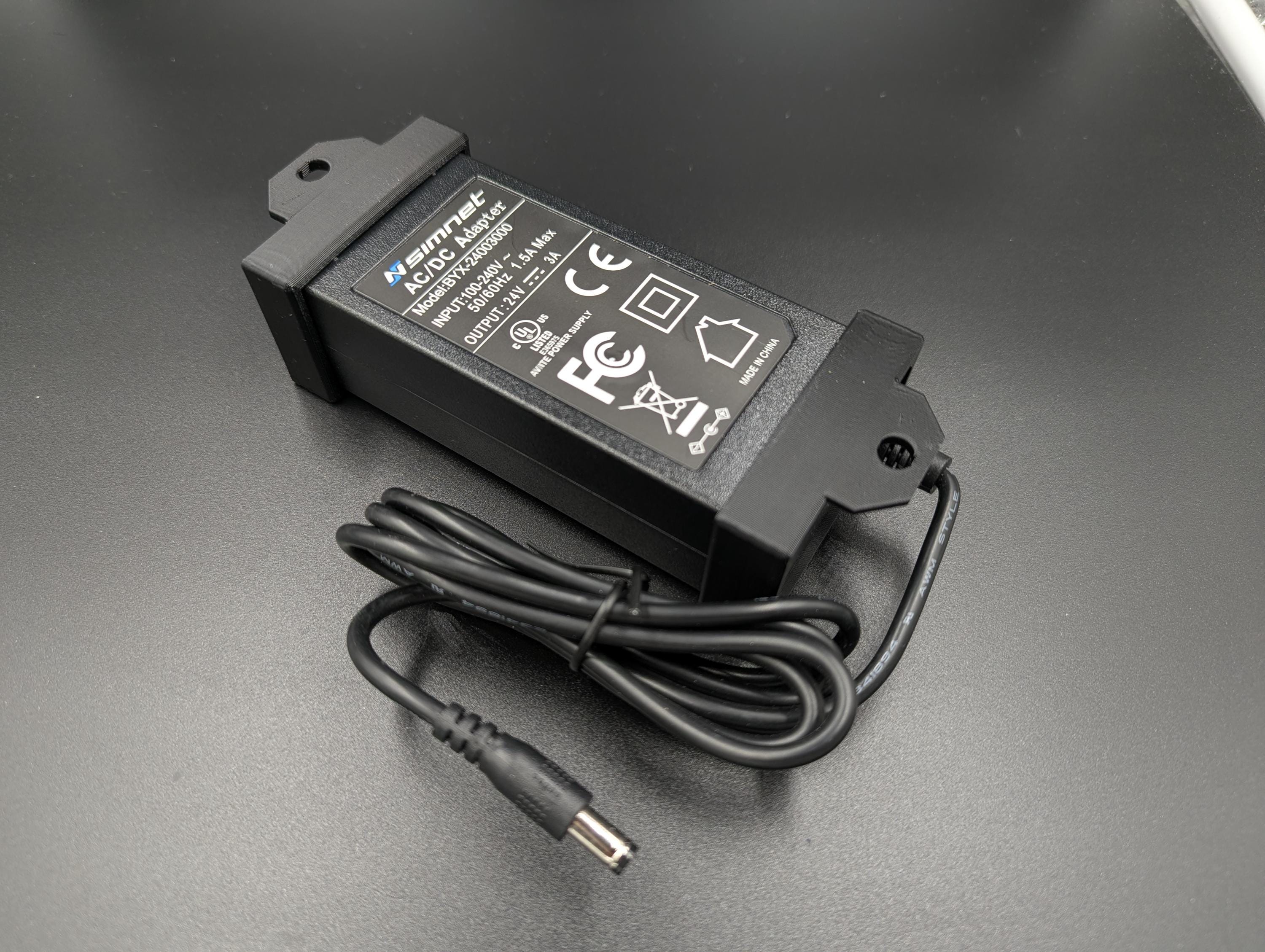 Support Bloc Alimentation (PSU) pour Pédalier Haptique SIMNET. Fixation Profilé Aluminium 4040 / 4080