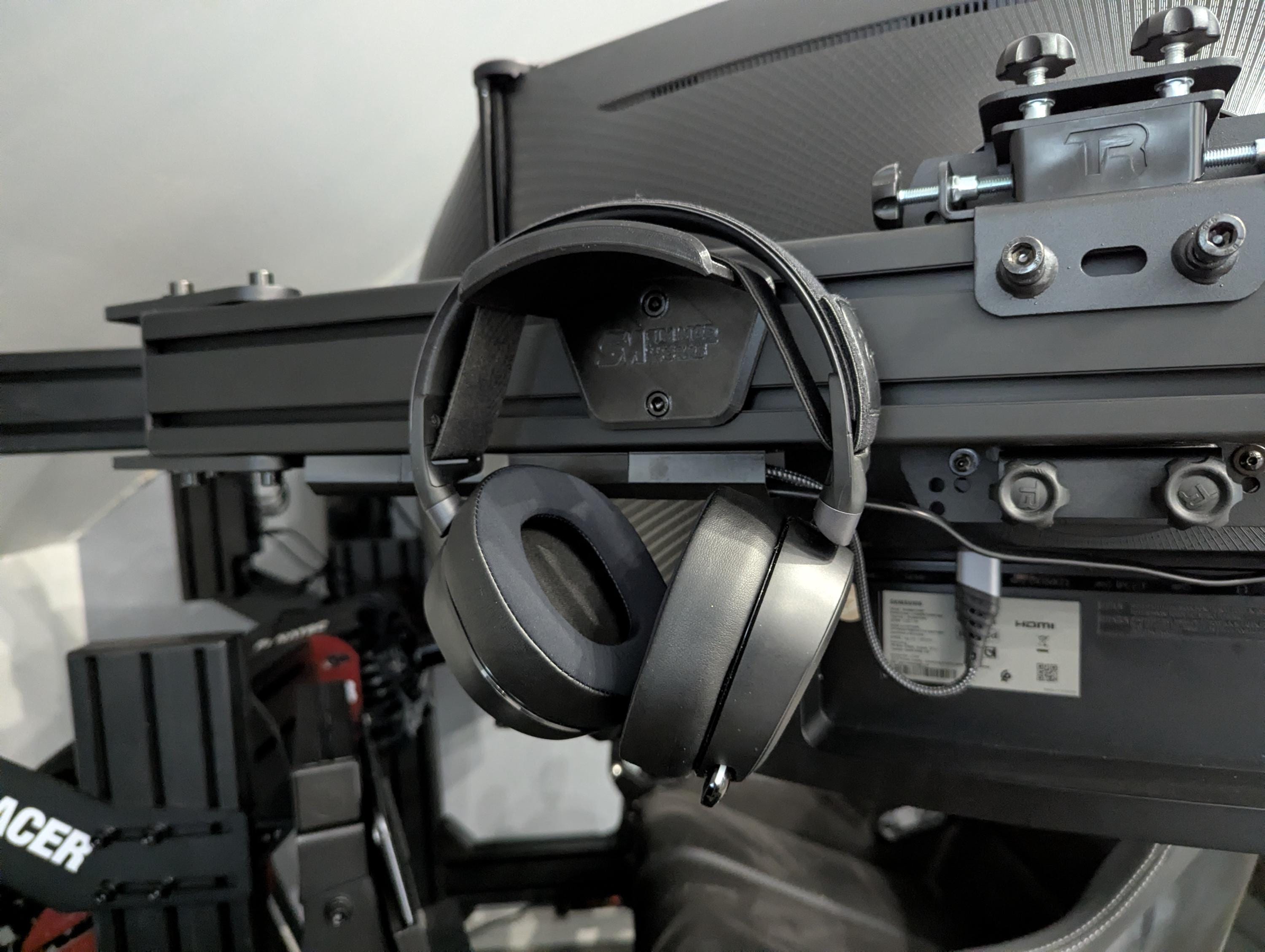 Support Casque Audio / Casque VR Universel - Fixation Murale OU Rig Sim Racing Profilé Aluminium (4040/4080)