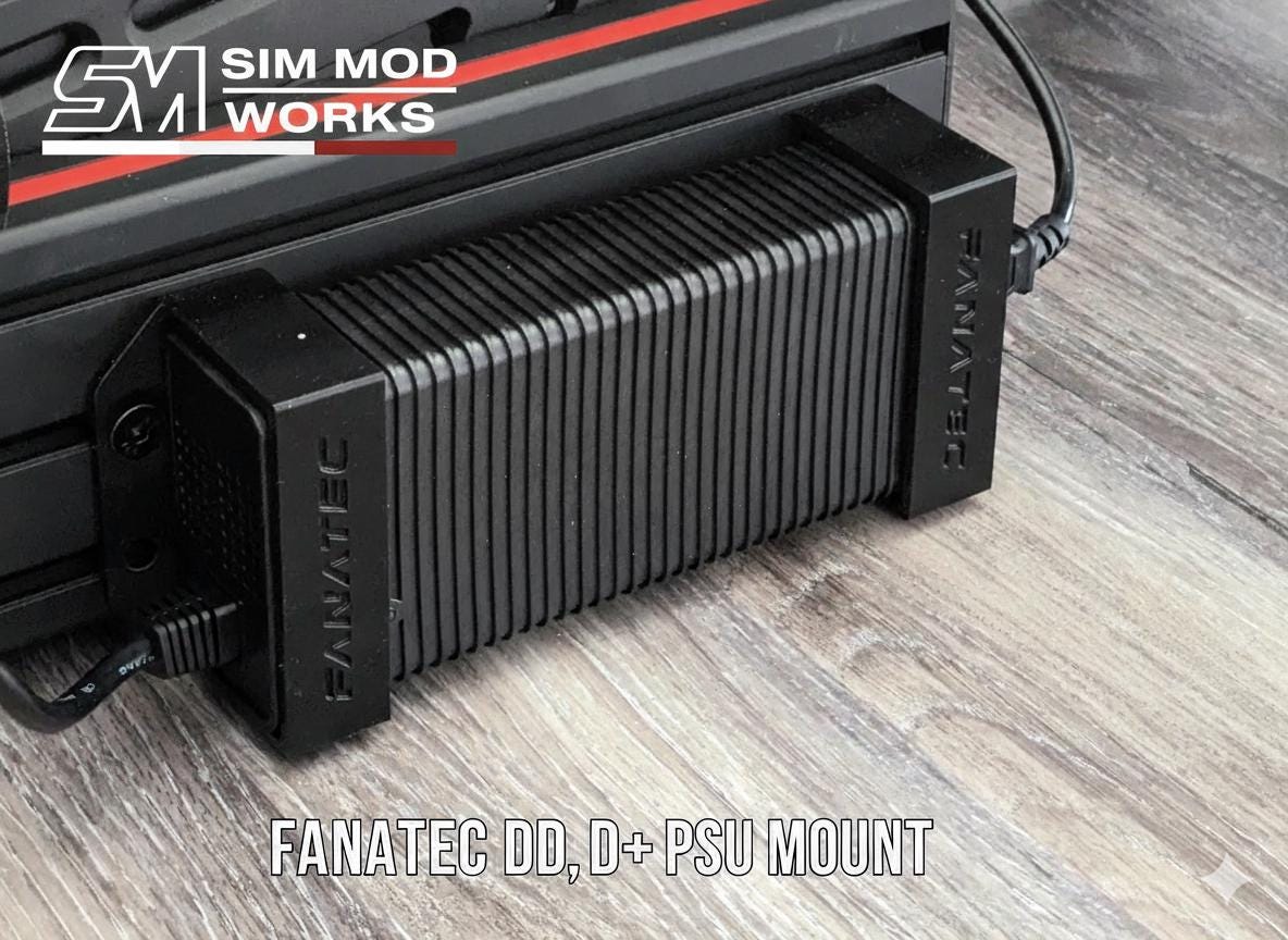 Support Bloc Alimentation Fanatec DD / DD+ (PSU) pour Cockpit Sim Racing - Fixation Profilé 4040 / 4080