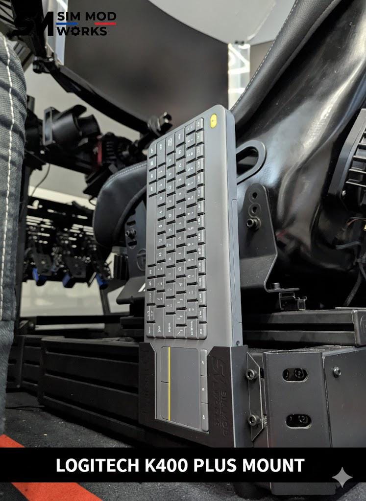 Support Clavier Logitech K400 Plus pour Sim Racing - Fixation Châssis Profilé Aluminium 4040 / 4080
