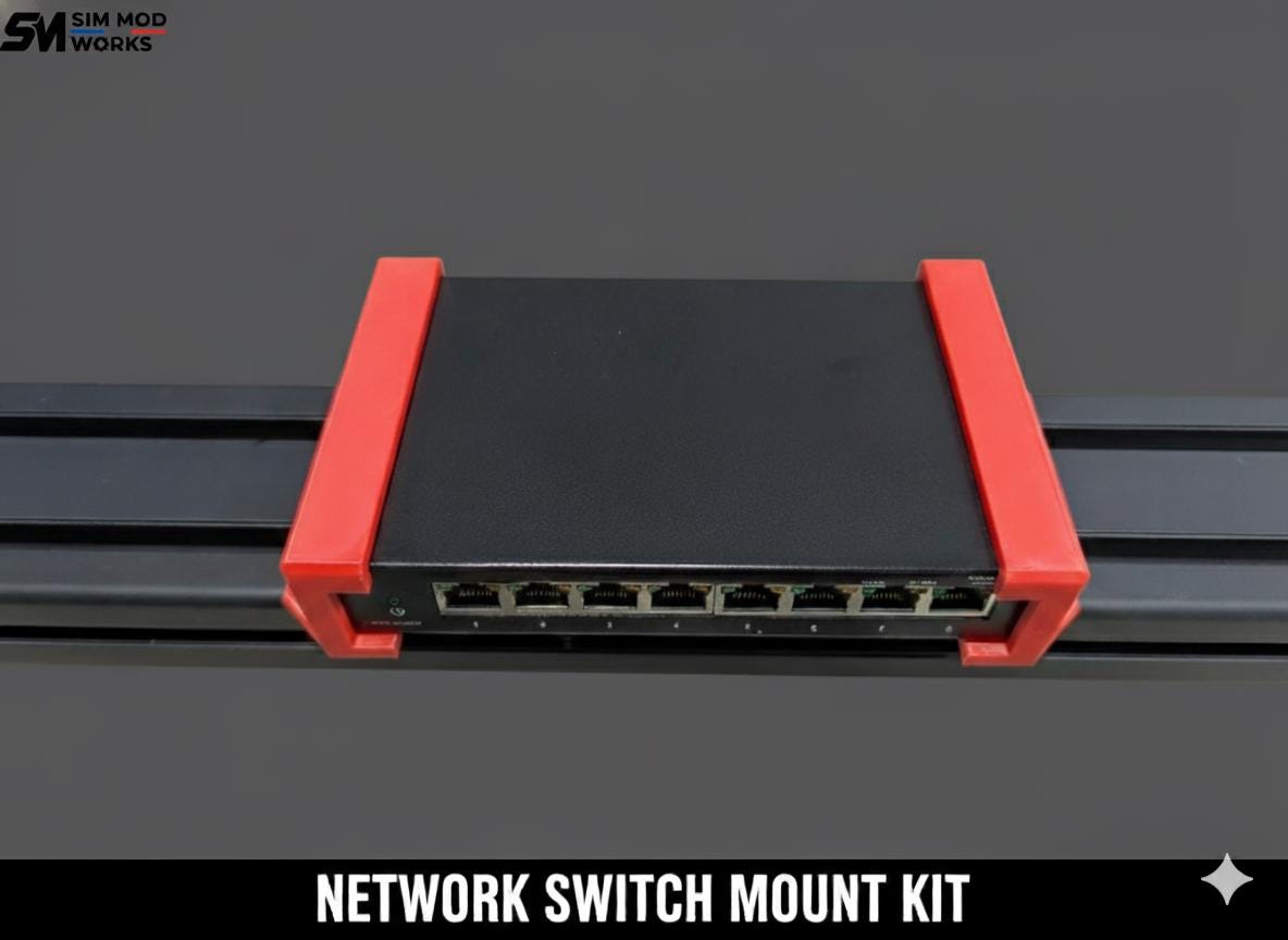 Dedicated bracket for NETGEAR GS308v3 Network Switch (8 Gigabit Ports) - 4040/4080 Aluminum Profile Mounting