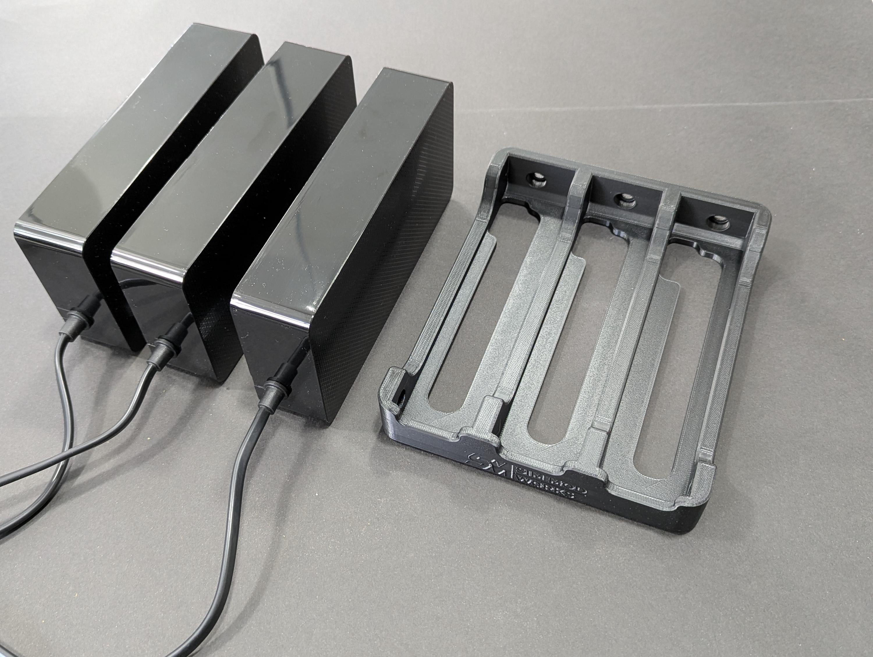 Triple PSU Support for Samsung Neo Odyssey G7 (x3 Blocks) for Sim Racing Cockpit - 4040/4080 Aluminum Profile Mounting