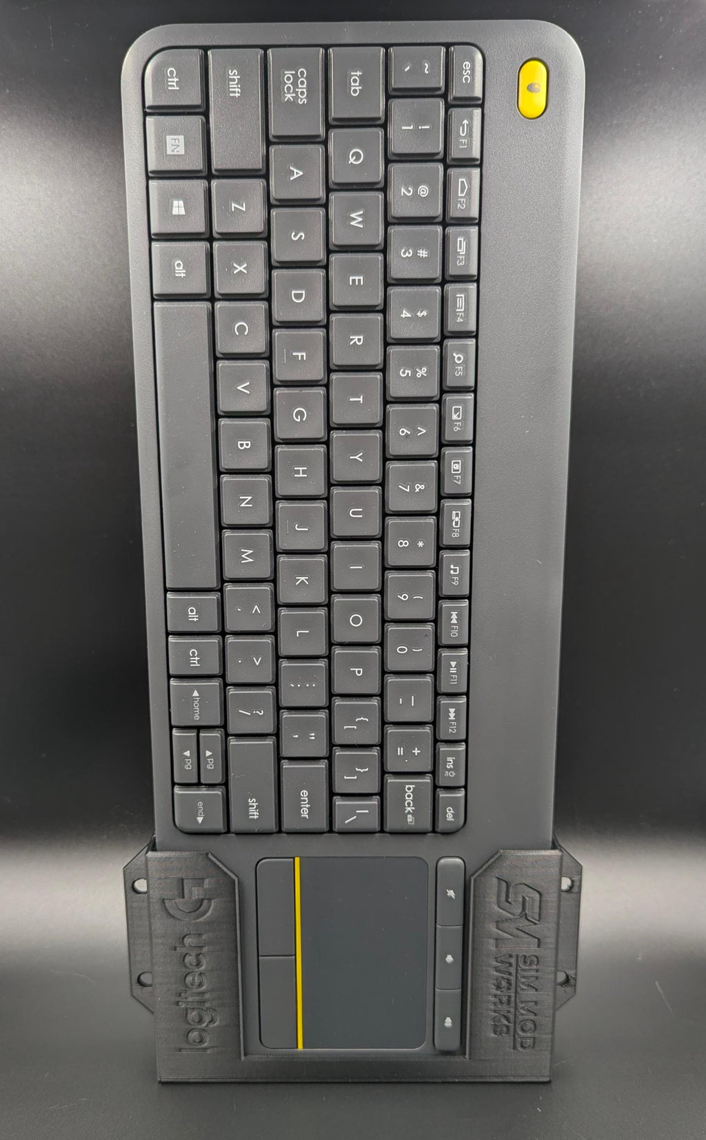 Support Clavier Logitech K400 Plus pour Sim Racing - Fixation Châssis Profilé Aluminium 4040 / 4080