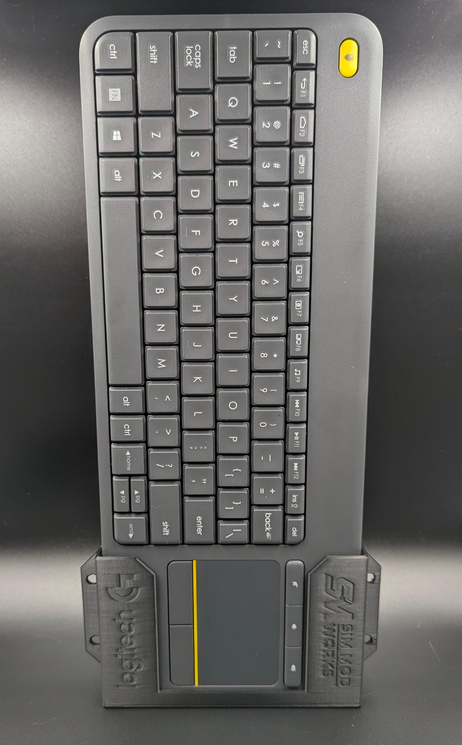 Support Clavier Logitech K400 Plus pour Sim Racing - Fixation Châssis Profilé Aluminium 4040 / 4080
