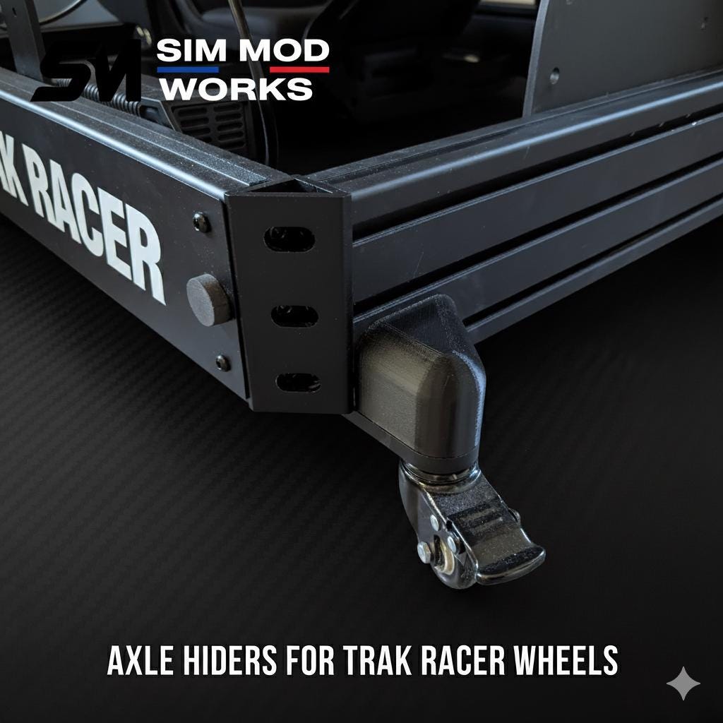 Trak Racer Axle Caps for Adjustable Feet or Wheels – Set of 4 – Sim Racing Finish